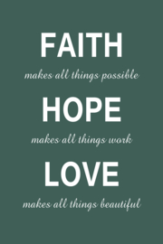 Tekst op canvas donkergroen