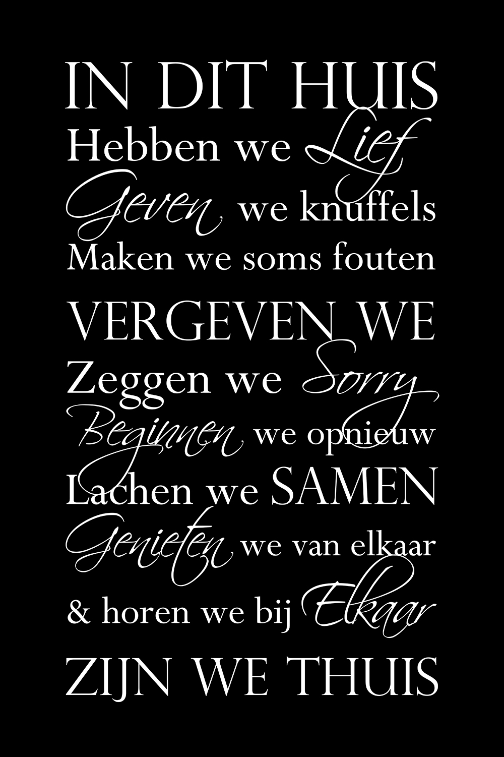 In dit huis op canvas