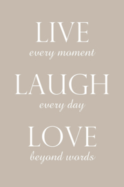 Live laugh love op canvas