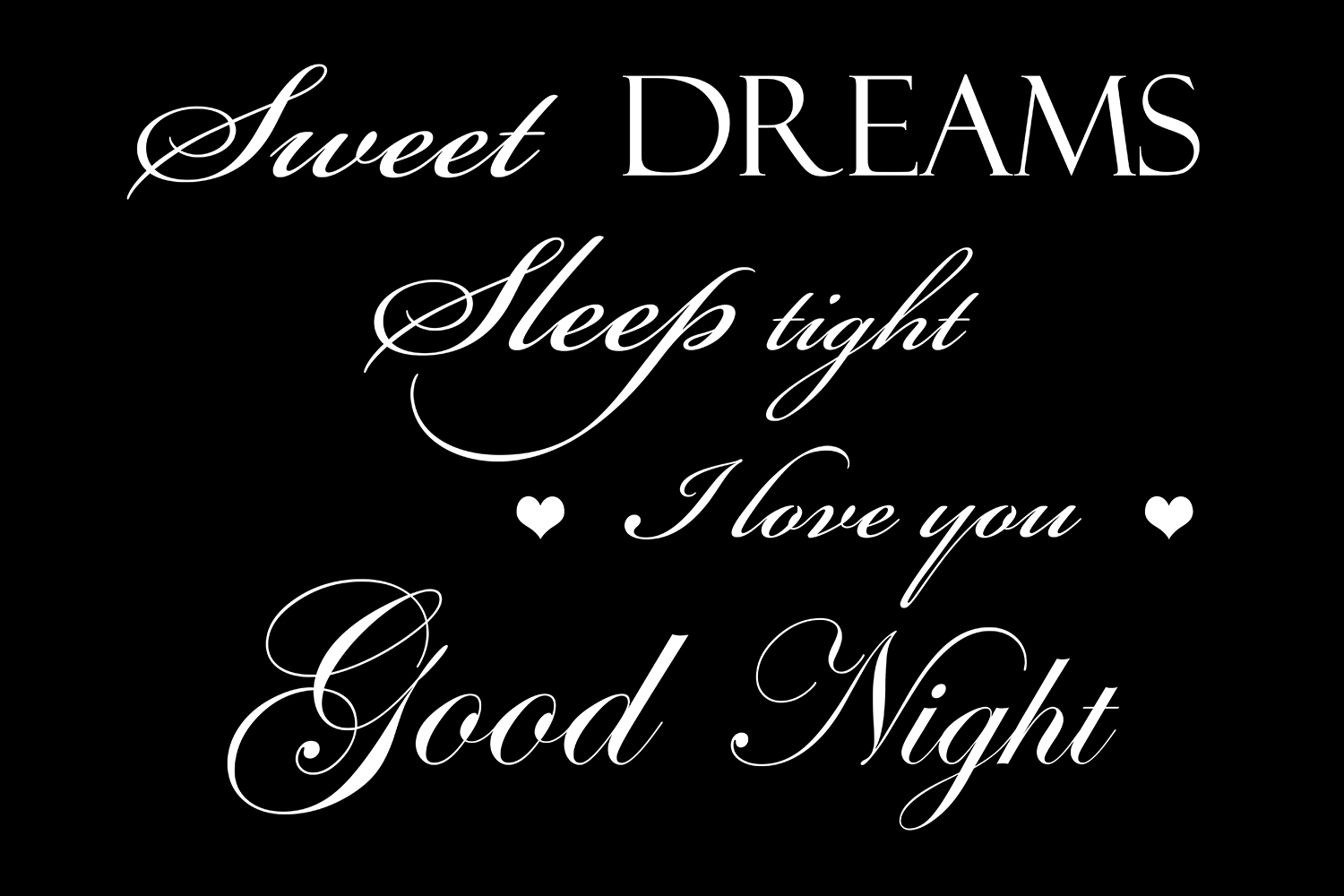 Sweet dreams op canvas zwart