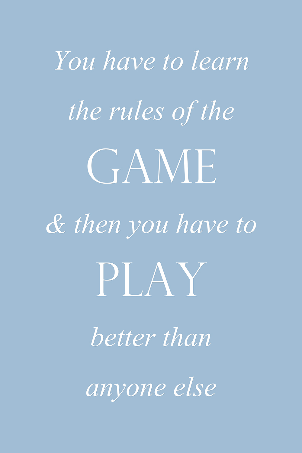 Rules of the Game op canvas blauw