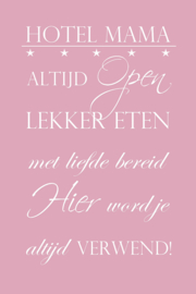 Hotel Mama op canvas roze