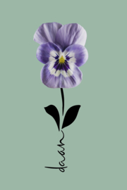 Geboortebloem februari op canvas