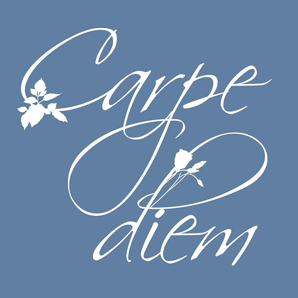 Carpe Diem op canvas blauw