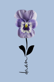 Geboortebloem februari op canvas