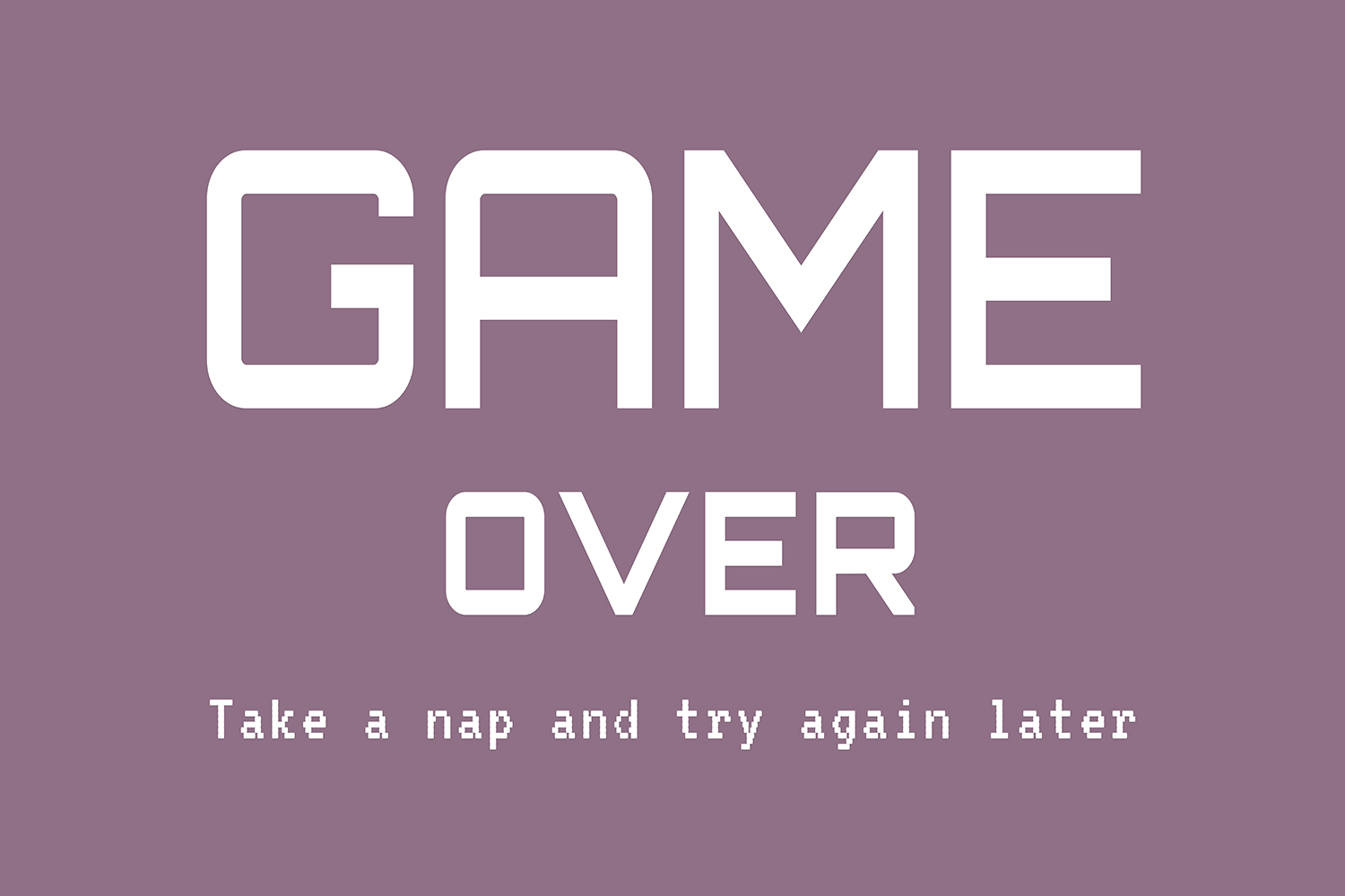 Game Over op canvas paars