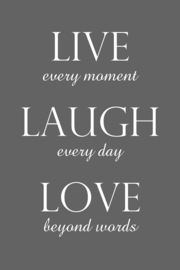 Live laugh love op canvas