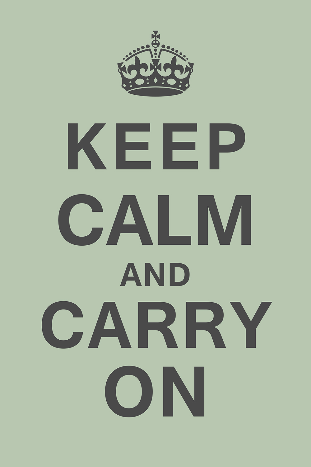 Keep calm and carry on op canvas groen