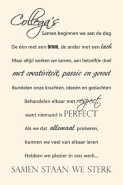 Tekst op canvas crème wit