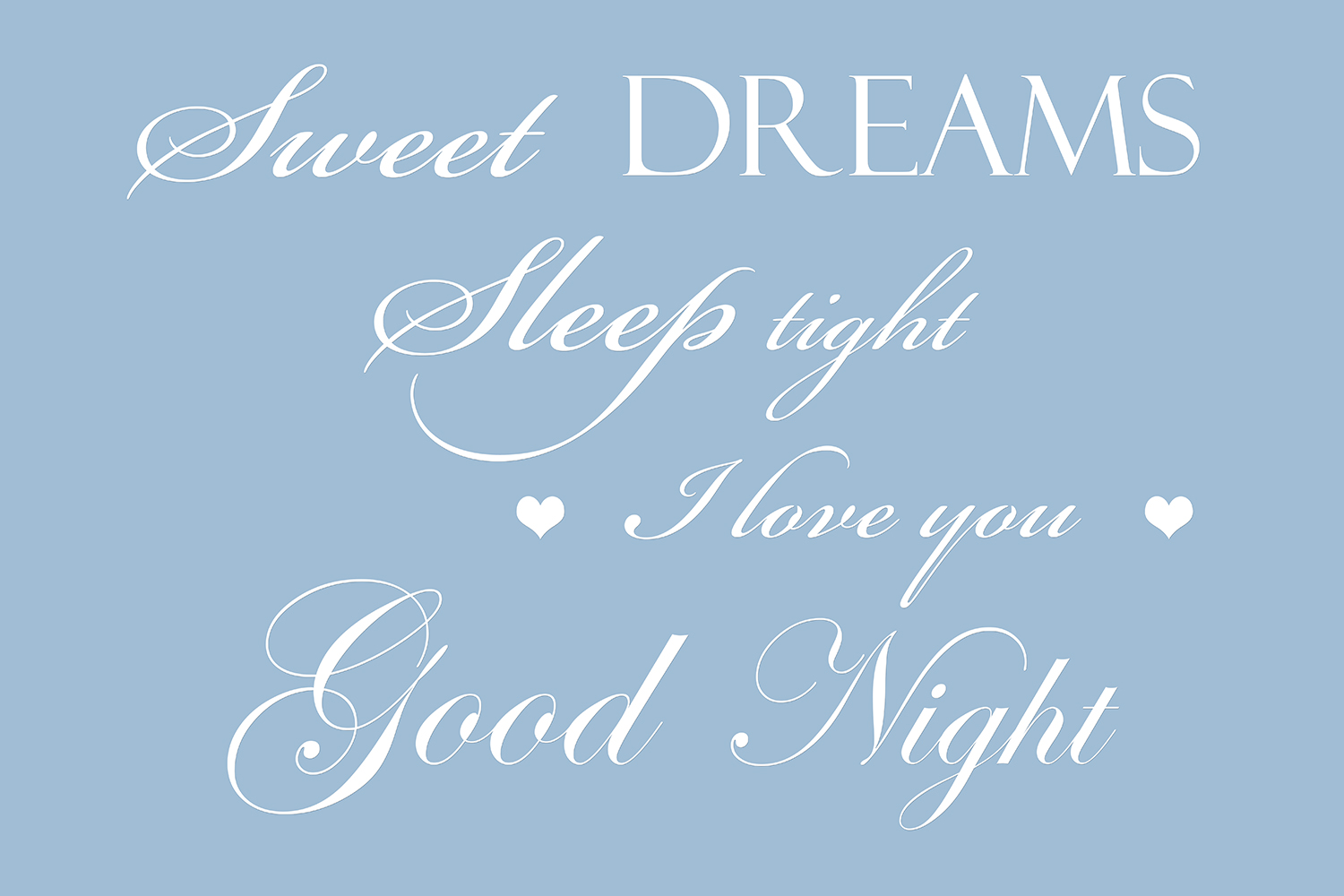 Sweet dreams op canvas blauw