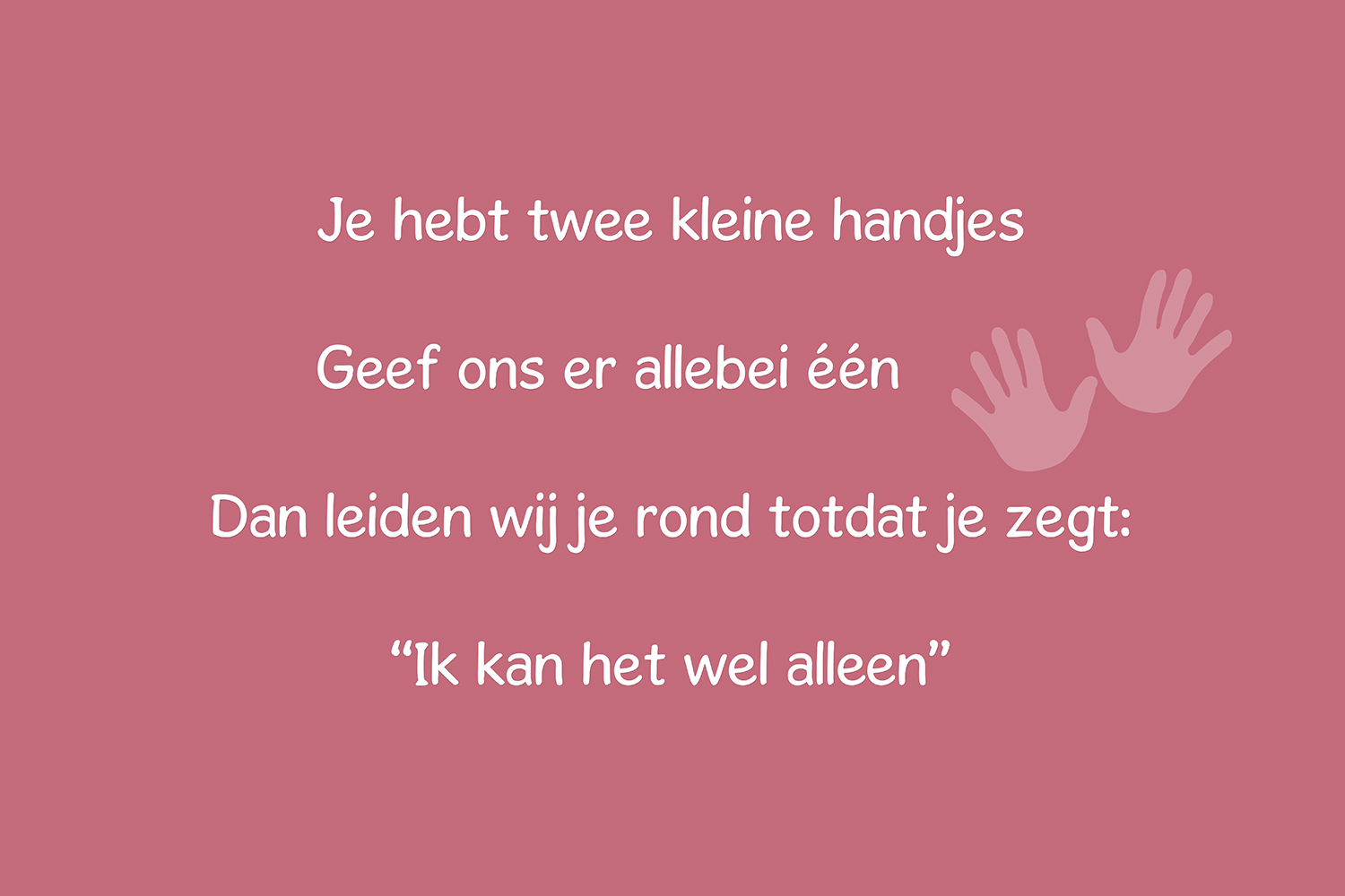 Twee kleine handjes op canvas roze