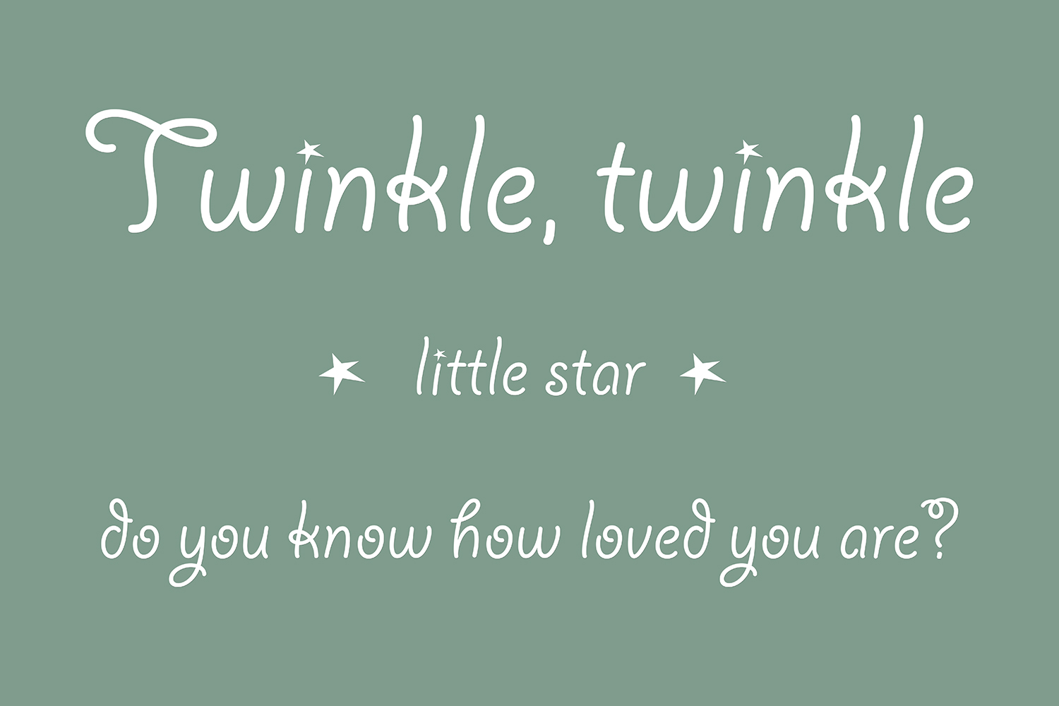 Twinkle twinkle little star op canvas groen