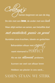 Tekst op canvas okergeel