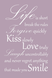 Tekst op canvas paars