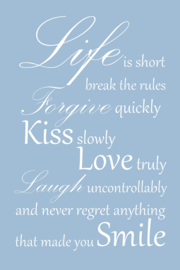 Tekst op canvas blauw