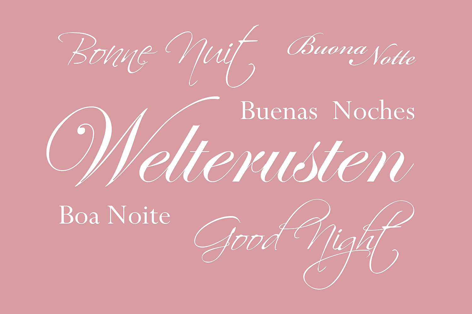 Welterusten op canvas roze