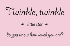 Twinkle twinkle little star op canvas roze