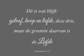 Geloof hoop en liefde op canvas