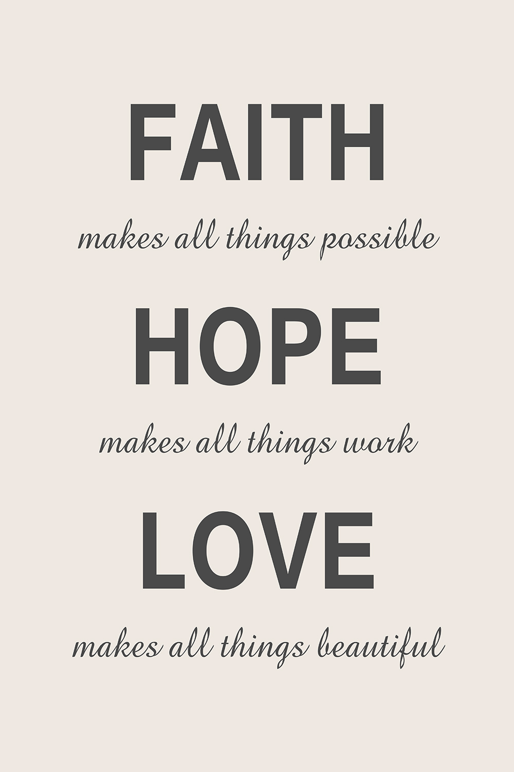 Faith Hope Love op canvas