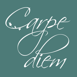 Carpe Diem op canvas groen