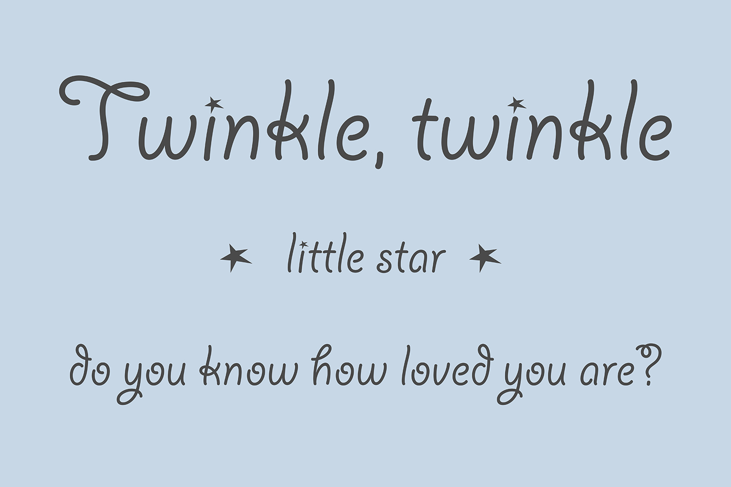 Twinkle twinkle little star op canvas blauw