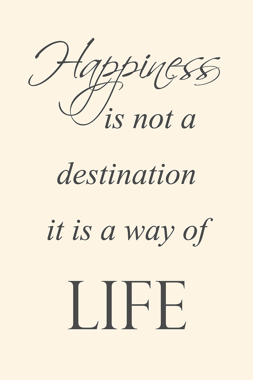 Happiness op canvas wit