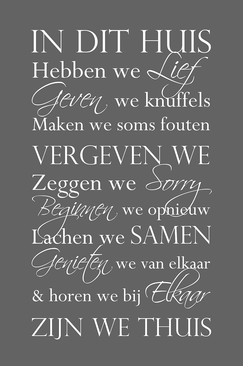 In dit huis op canvas