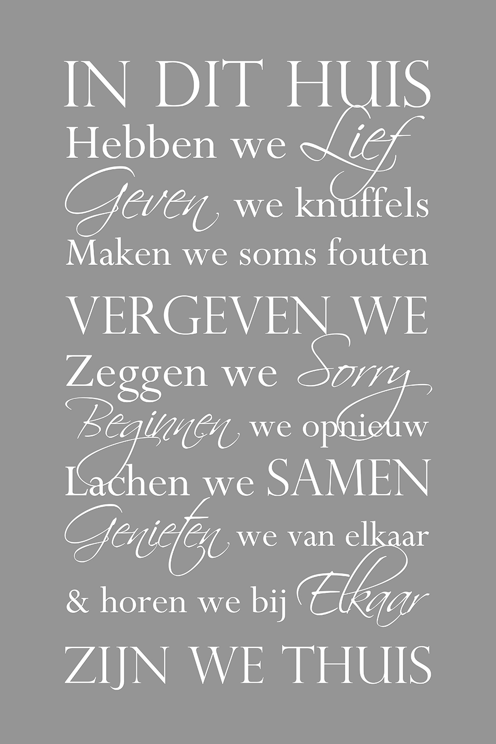 In dit huis op canvas