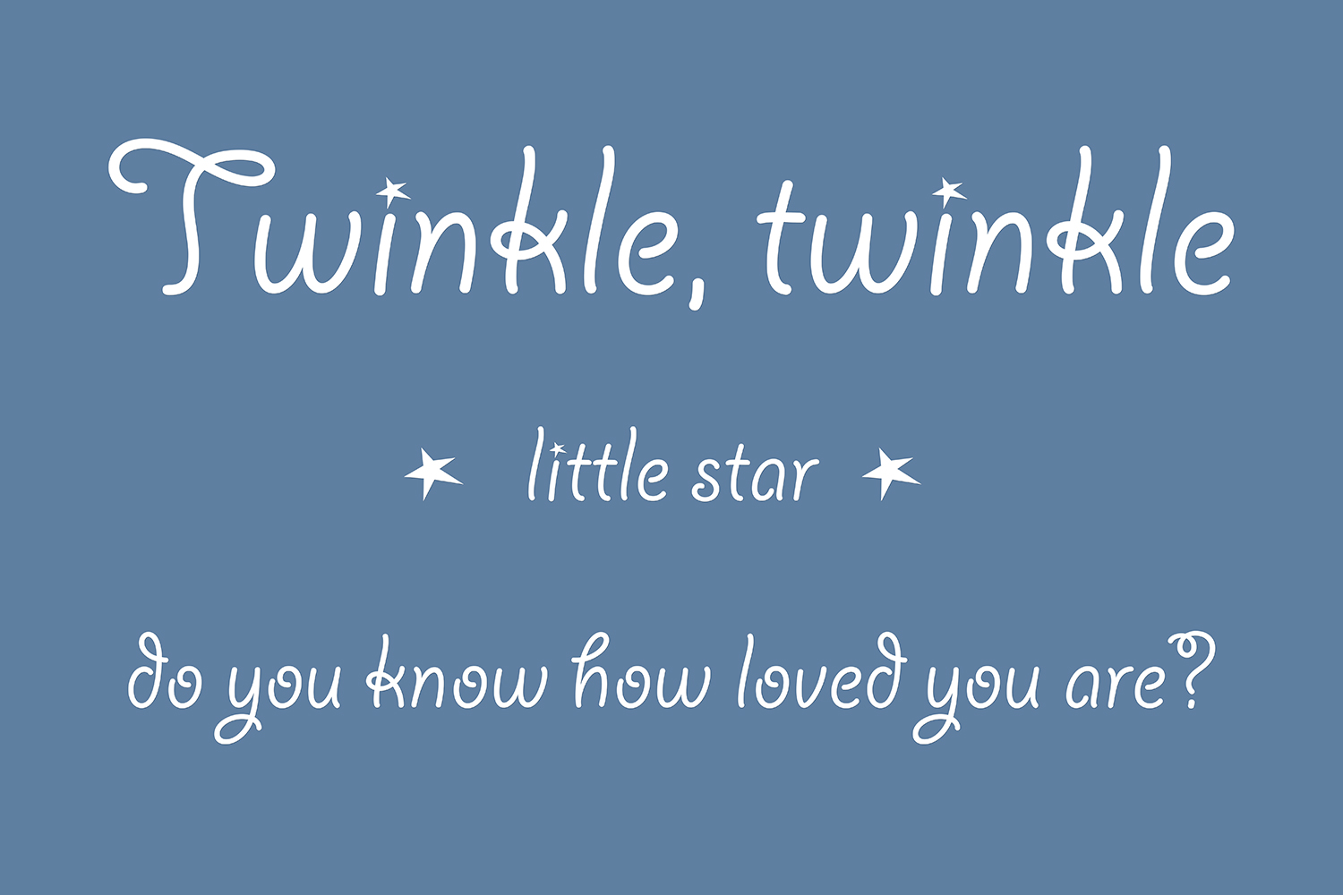 Twinkle twinkle little star op canvas blauw
