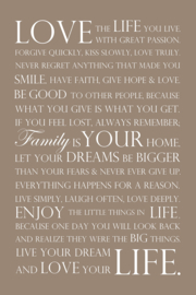 Love your life op canvas