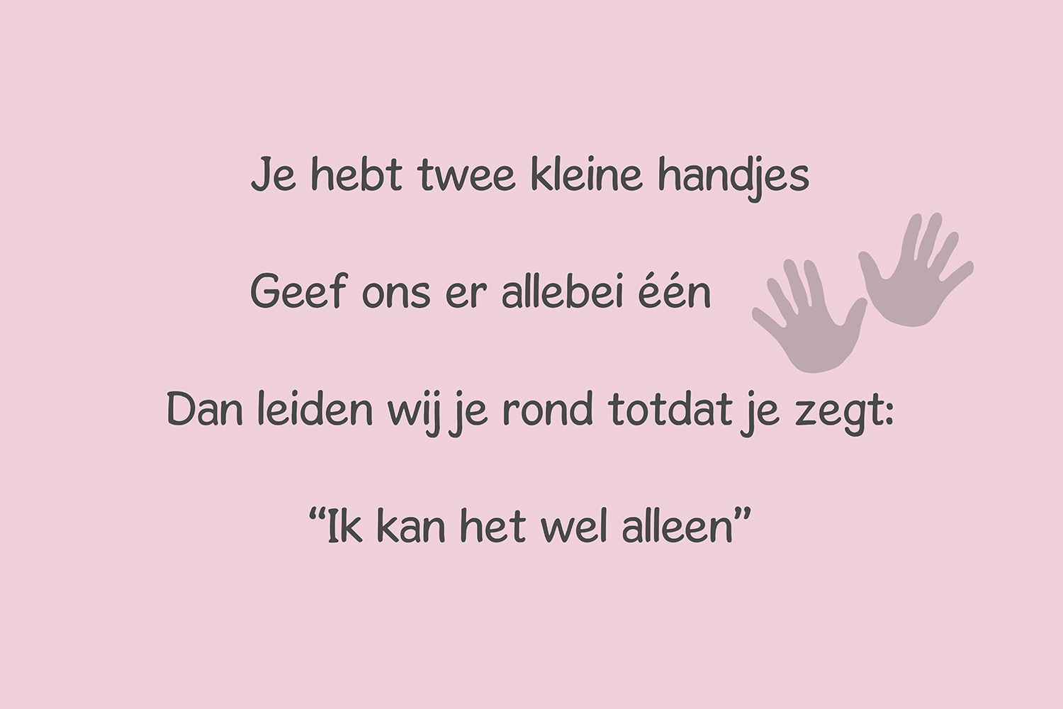 Twee kleine handjes op canvas roze