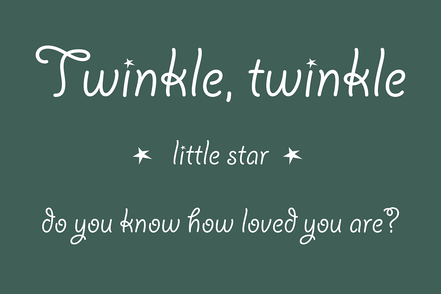 Twinkle twinkle little star op canvas groen