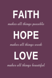 Tekst op canvas aubergine