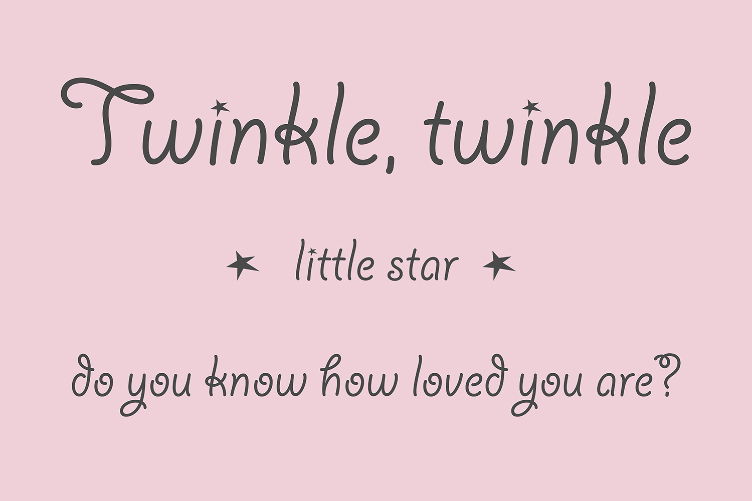 Twinkle twinkle little star op canvas roze