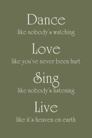 Tekst op canvas olijfgroen