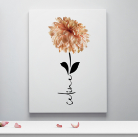 Geboortebloem november op canvas