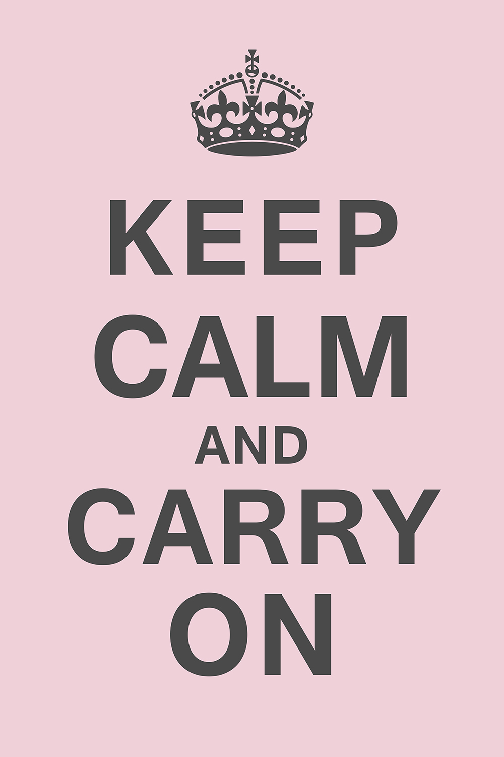 Keep calm and carry on op canvas roze