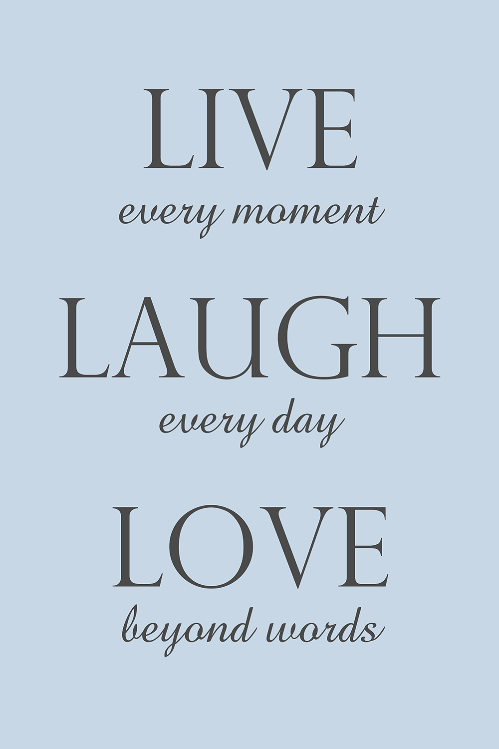 Live laugh love op canvas blauw
