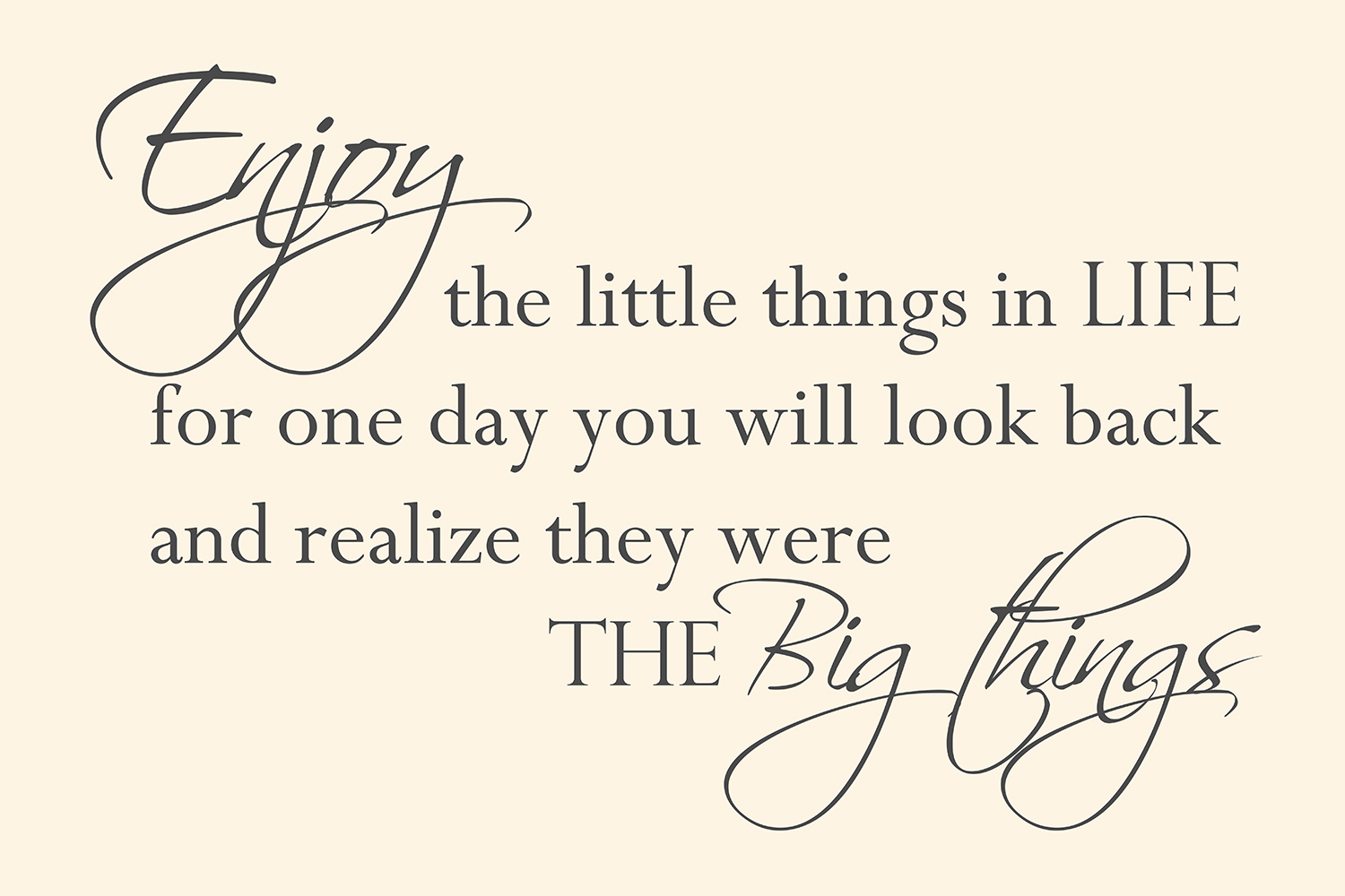 Enjoy the little things op canvas wit