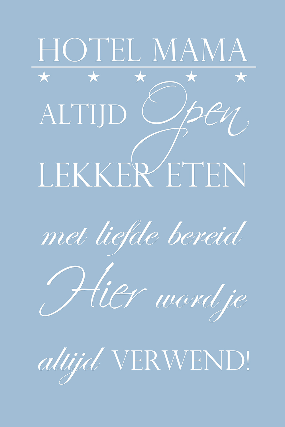 Hotel Mama op canvas blauw