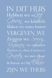 In dit huis op canvas blauw