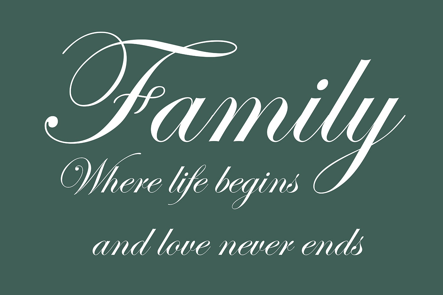 Family where life begins op canvas groen
