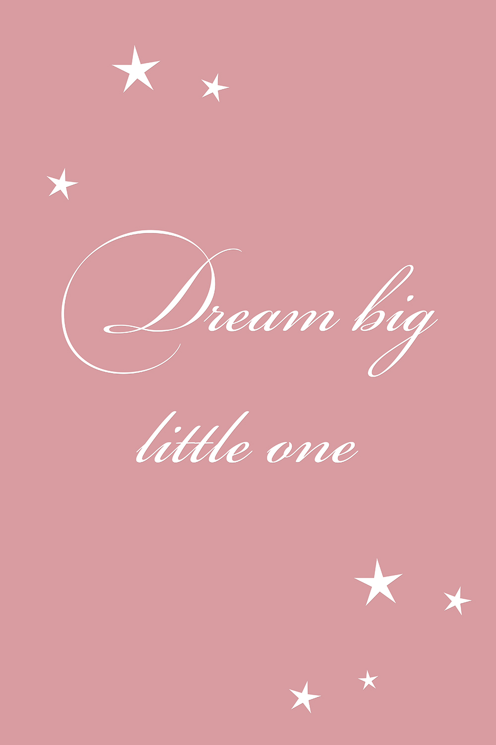 Dream big little one op canvas roze