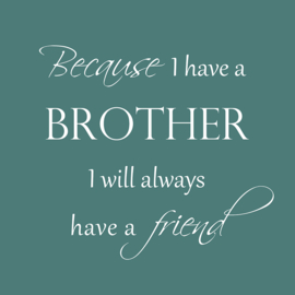Because I have a brother op canvas groen