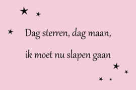 Dag sterren, dag maan op canvas roze