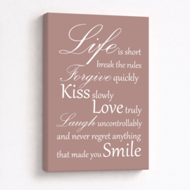 Tekst op canvas oudroze