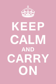 Keep calm and carry on op canvas roze