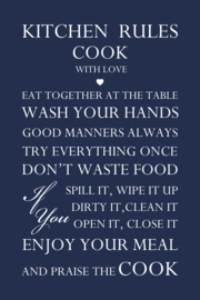 Tekst op canvas nachtblauw