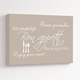 Tekst op canvas licht taupe