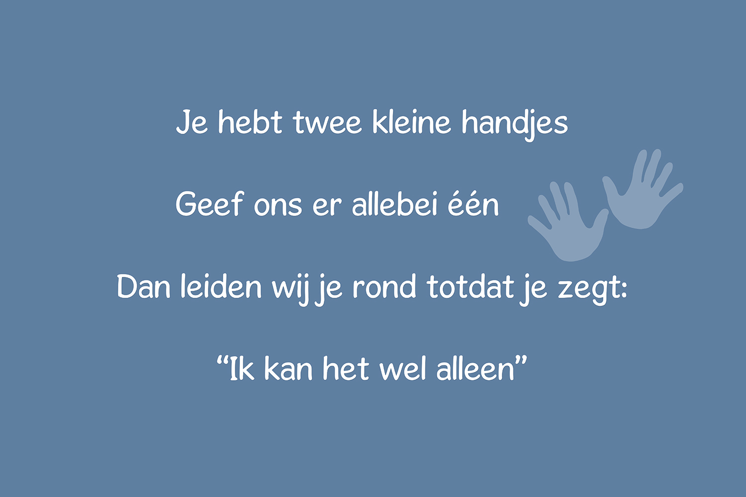 Twee kleine handjes op canvas blauw